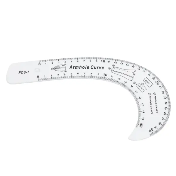 Estink 7Pcs Sewing Ruler Tailor Set, Clear High Accuracy Scale Acrylic Clothing Ruler with Transparent Design for Pattern Drafting Drawing and Fashion Design