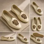 Men's Punjabi Jutti Cream Loafers Slip On Flats Shoes Ethnic Handmade Sherwani Mojari Indian Juti