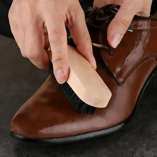 Shoe Shine Kit for Leather Shoes & Boots – 9 Piece Shoe Care Kit for Cleaning, Polishing & Restoration with Horsehair Brush, Shoe Polish, Cloth, Shoehorn & Travel Case for Leather Care