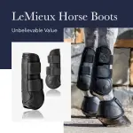 LeMieux Impact Responsive Horse Tendon Boots - Protective Gear and Training Equipment - Equine Boots, Wraps & Accessories - Tendon Protection and Support (Black/Large)