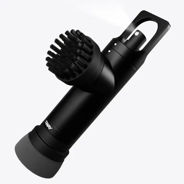 Golf Club Brush Cleaner with Water Spray Bottle and Sponge - Clean Golf Clubs Golf Balls Shoes All at Once - Heavy Duty - Golf Cleaning Device - Golf Accessories- USA Company (Matte Black)