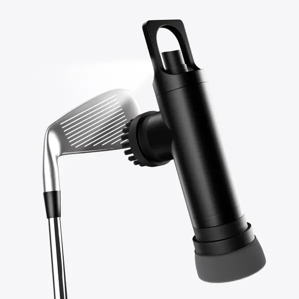 Golf Club Brush Cleaner with Water Spray Bottle and Sponge - Clean Golf Clubs Golf Balls Shoes All at Once - Heavy Duty - Golf Cleaning Device - Golf Accessories- USA Company (Matte Black)