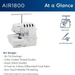 Brother AIR1800 Air Serger with Jet Air Threading, 2/3/4 Thread, LED Lit Work Area