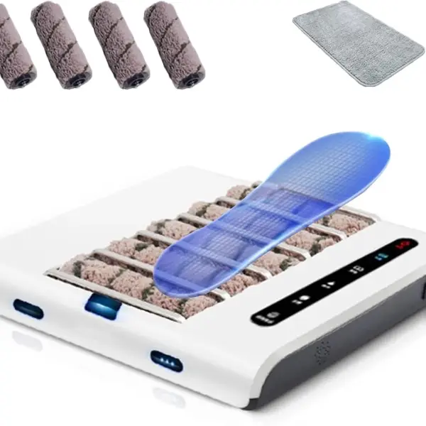 Automatic Shoe Cleaner Machine - Rechargeable Polisher with 5 Brushes, 1000Pa Suction Power, Waterless Cleaning System, Smart Automatic Induction for Effortless Shoe Care
