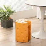 Cheese Shaped Resin Footrest Stool, Creative Cartoon Accent Seat for Bedroom Decor, Lightweight Garden Ottoman Side Table with Anti-Slip Base, Easy Care Home Furniture Accessory