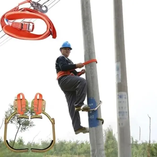 Adjustable Climbing Shoes for Linemen & Electricians - Lightweight Tree Climbing Spikes Set, 330 lbs Capacity, Safe & Portable Gear for Professionals, Enhanced Stability & Comfort