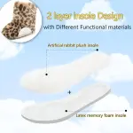 Women's Faux Fur Boots Furry Snow Boots Fuzzy Winter Shoes Fluffy Mid-Calf Flat Boots
