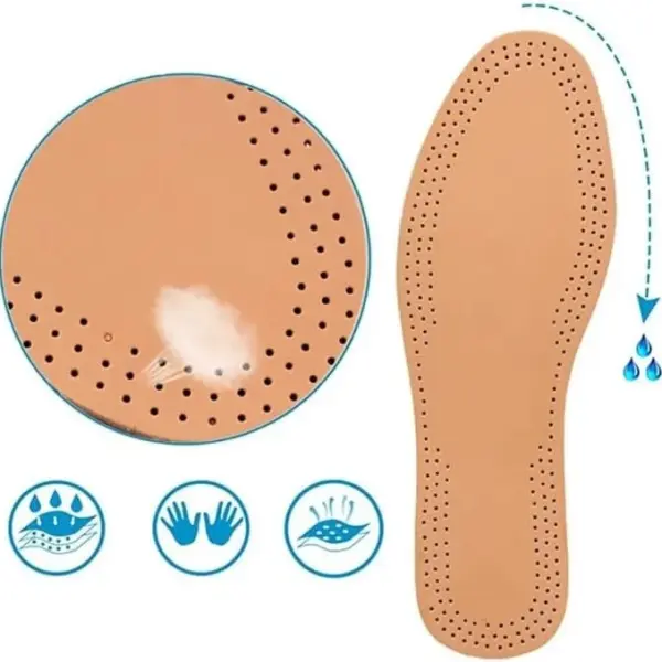 JSEIAJB Thin Breathable Deodorant Leather Insoles Instantly Absorb Sweat Replacement Inner Soles Shoes Insole Pads