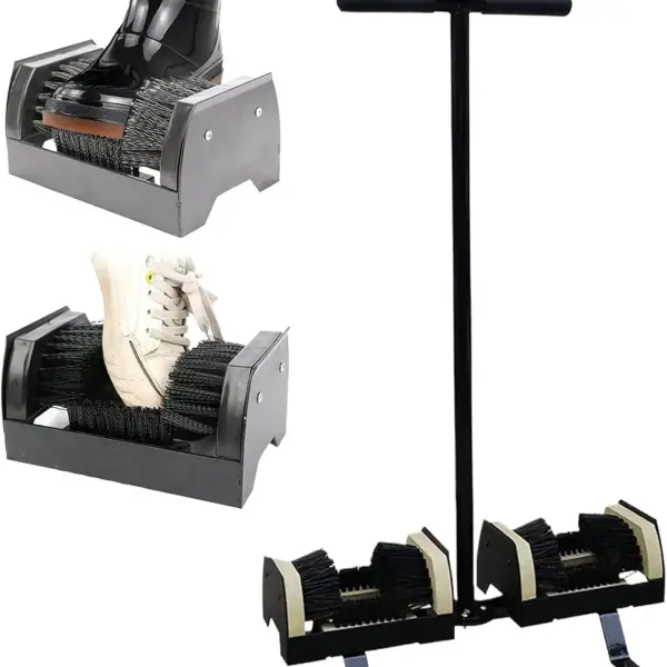 Powerful Outdoor Boot Cleaner Brush - Electric Scrubbing Brush & Heavy-Duty Shoe Scraper, Suede & Leather Cleaner, Floor-Mount Design for Ultimate Dirt Removal