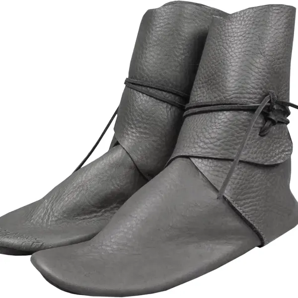Syktkmx Mens Renaissance Boots Slip on Lace Up Medieval Cosplay Western Pirate Viking Tied Halloween Cuff Shoes