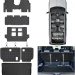 Floor Mats & Cargo Liners for 2011-2016 2017 Honda Odyssey, TPE All Weather Protection Car Floor Liners with Trunk Mat & Backrest Mat Accessories