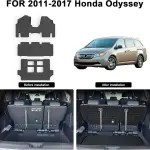 Floor Mats & Cargo Liners for 2011-2016 2017 Honda Odyssey, TPE All Weather Protection Car Floor Liners with Trunk Mat & Backrest Mat Accessories