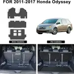 Floor Mats & Cargo Liners for 2011-2016 2017 Honda Odyssey, TPE All Weather Protection Car Floor Liners with Trunk Mat & Backrest Mat Accessories