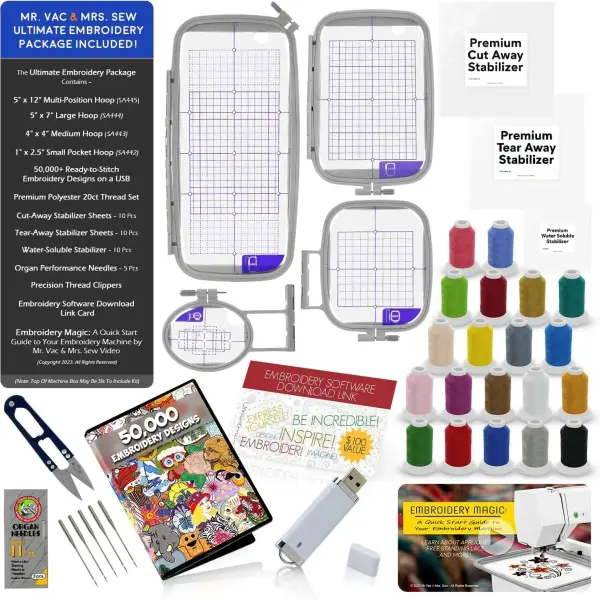 Brother SE2000 Sewing and Embroidery Machine Bundle - 5" x 7" Field, Cuts Jump Stitches, Wireless LAN, Includes 4 Hoops, 20 Premium Threads, Stabilizer Sheets, 50,000+ Designs, Accessories & More