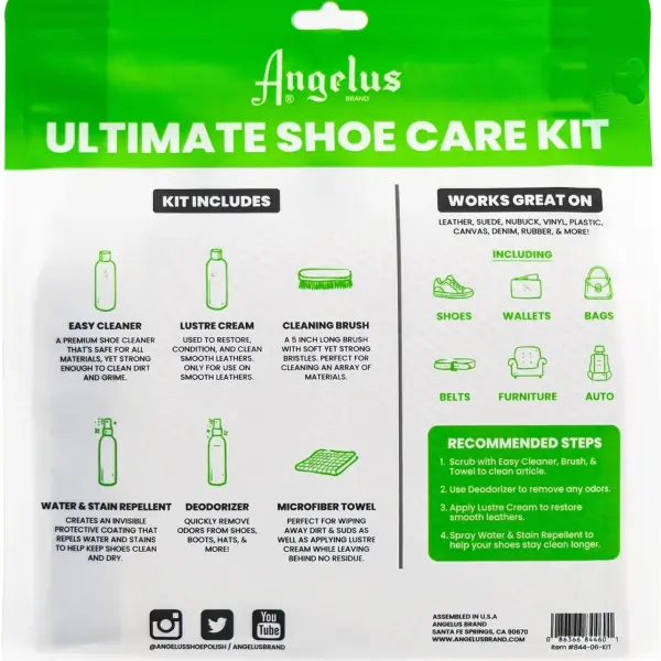 Angelus Sneaker Cleaning Kit | Shoe Cleaner Set for Sneakers, Boots, Leather, Suede | Complete Shoe Care Kit