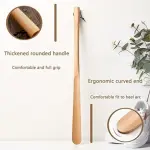 Extra Long Beech Wood Shoe Horn - Classic Shoe Lifter for Seniors, Smooth Shoe Spoon with Lanyard for Easy On and Off, Perfect for Arthritis and Mobility Aid