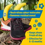 Boot Bananas Original Shoe Deodorizer & Odor Eliminator for Shoes | Long-Lasting Sneaker & Boot Deodorizer, Shoe Smell Remover, Foot Odor Eater, Gym Bag Freshener, Eco & Reusable | 6-12 Months