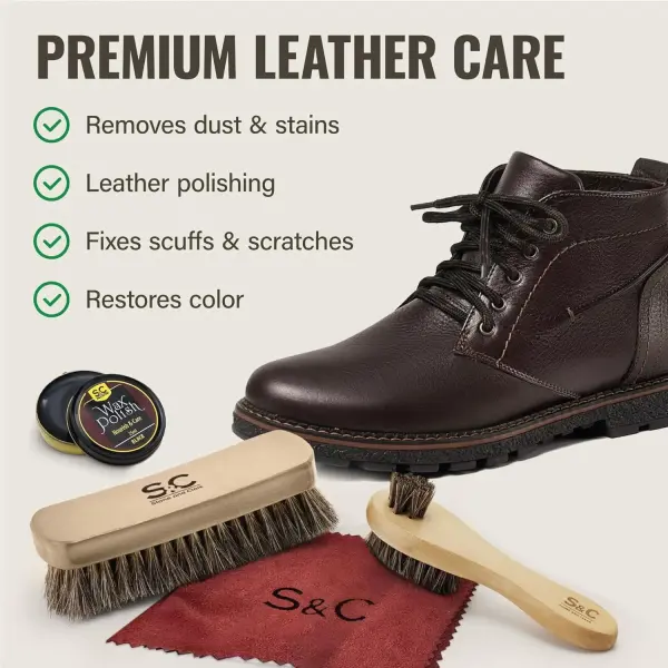 Stone and Clark Original Shoe Polish & Care Kit - Leather Shoe Shine Kit for Men & Women