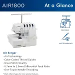 Brother AIR1800 Air Serger with Jet Air Threading, 2/3/4 Thread, LED Lit Work Area, Plus Wide Table Extension and 4-Piece Thread Cones Starter Pack