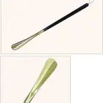 Extra Long 27.6 Inch Wooden Shoe Horn Boot Spoon Easy Wear Helper for Seniors Adults Men Women Kids Shoe Helper Shoe Spoon Boot Spoons Shoehorns,Gold
