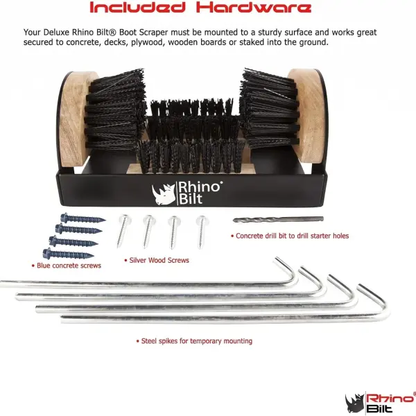 Boot Scraper, Outdoor Shoe Scrubber Cleaner, Heavy Duty Boot Brush, Deluxe Extra Wide