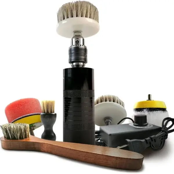 JSEIAJB Shoe Brushes Adjustable Speed Electric Polisher Kit Clean Dust Leather Care Shine Set Polishing Boot