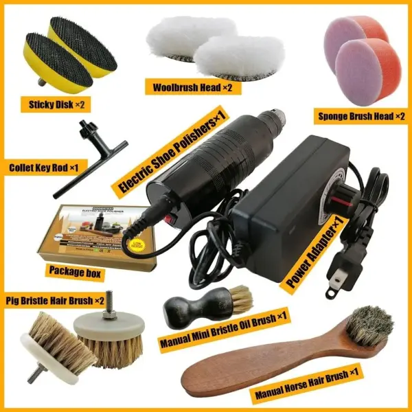 JSEIAJB Shoe Brushes Adjustable Speed Electric Polisher Kit Clean Dust Leather Care Shine Set Polishing Boot
