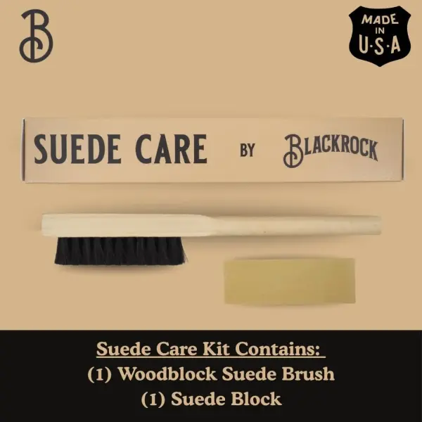 Blackrock Suede Care Kit, Horsehair Brush and Gum Eraser Block, Made in USA