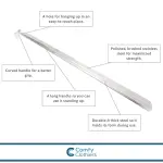 Comfy Clothiers - 23-inch Long Handle Steel Shoe Horn - Multifunctional Stainless Steel for Men, Women, Seniors - 100% Stainless Steel Shoehorn for Shoes & Boots