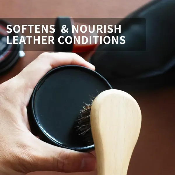 Black Brown Shoe Polish Kit Saddle Soap Mink Oil Shoe Shine Kit Boots Leather Conditioner Cream Wax Care Set