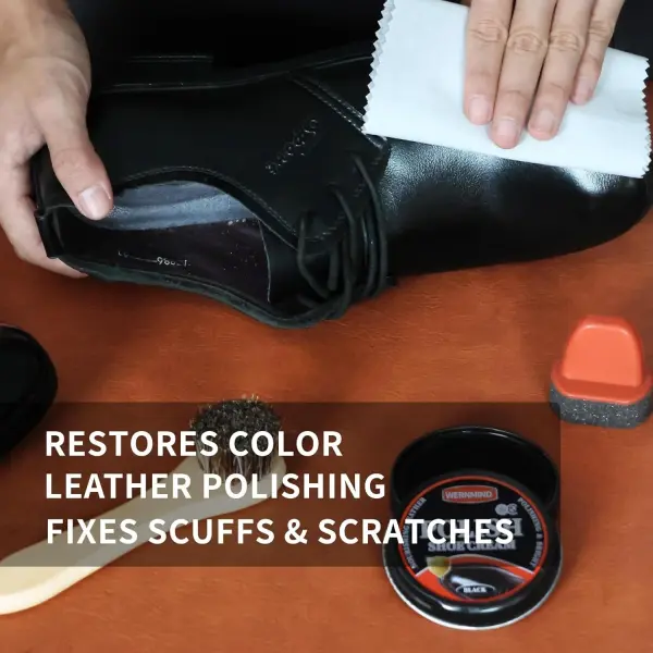 Black Brown Shoe Polish Kit Saddle Soap Mink Oil Shoe Shine Kit Boots Leather Conditioner Cream Wax Care Set