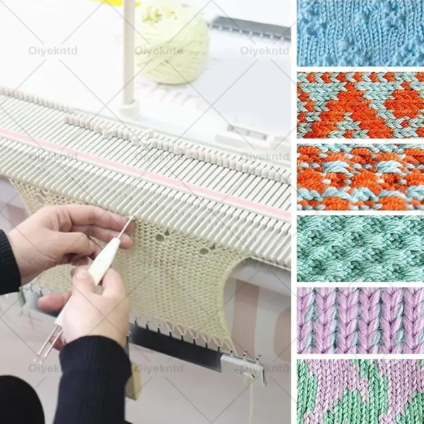 Knitting Machine Silver Reed Knitting Machine 6.5mm Mid Gauge 150 Stitches Domestic Knitting Machine with Accessories, Household Sewing Tool Set for Hand Weaving Loom for Sock Hat Scarf