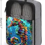 Ocean Seahorse 52 Shoe Bag Travel Shoe Storage Pouch Portable Shoes Bags with Zipper Handle 13.7X9.4 In