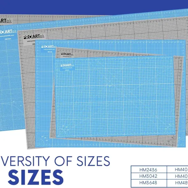 Proartek PK00080 Professional Cutting Mat, HM4896, 48 x 96 Inches; Self-Healing, Double-Sided Blue/Gray Mat for Quilting, Sewing, Hobbies & Crafting