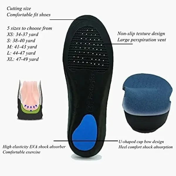 JSEIAJB Sports Orthopedic Insole Flat Foot Arch Support Insoles Men and Women Shoe Pad EVA Insert Sneaker Cushion Sole