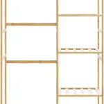 Natural Bamboo Clothes Rack 39.4 x 19.7 x 72.6 Inches, Ample Storage for Clothes Shoes Accessories, Durable Minimalist Design for Bedroom Hallway, Easy Care Versatile