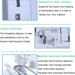 Electric Mini Sewing Machine Portable, Electric Embroidery Machine, Automatic Sewing Machine 158 Built-In Designs, With Large Lcd Touchscreen, Diy Embroidery Tool
