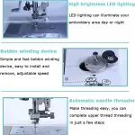 Electric Mini Sewing Machine Portable, Electric Embroidery Machine, Automatic Sewing Machine 158 Built-In Designs, With Large Lcd Touchscreen, Diy Embroidery Tool
