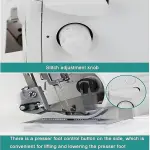 Digital Pressure Adjustment Coverstitch Sewing Machine, Industrial Adjustable Stitch Length, Precision Seam Sewing, Heavy-Duty Stitching for Professionals