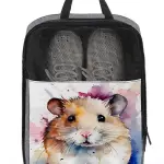 Watercolor Hamster Shoe Bag Travel Shoe Storage Pouch Portable Shoes Bags with Zipper Handle 13.7X9.4 In