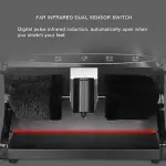 Automatic Electric Shoe Polisher Machine with Sensor - Vertical Shoe Shine & Dusting, Polishing, Oiling, Waxing - Ideal for Home, Hotels & Businesses - Sleek Black/Silver Design