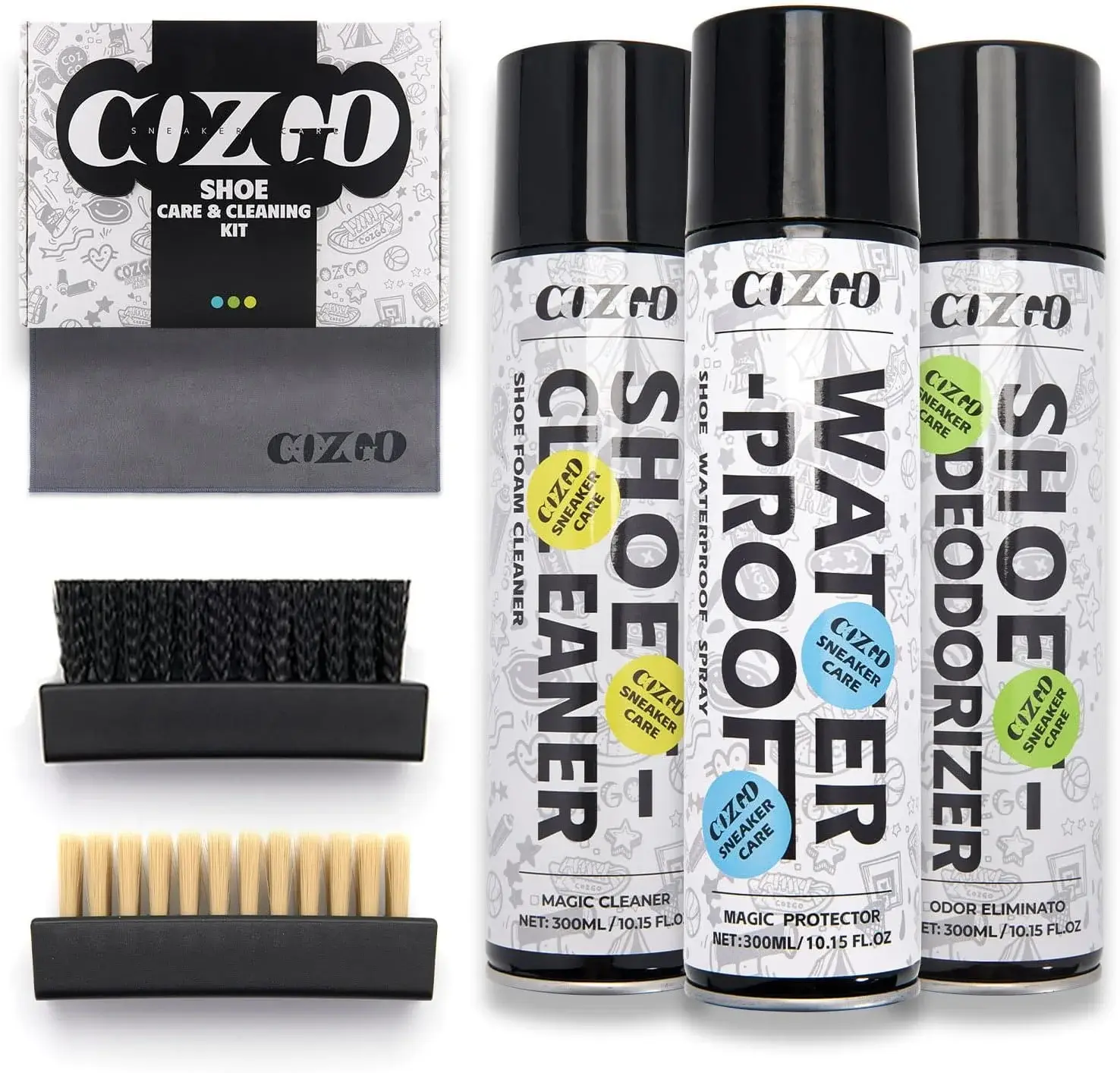 COZGO Protect Shoe Protector Spray, Rain & Stain Waterproof Shoe Spray, Nano Protection for Sneaker, Suede, Leather,10.15FlOz