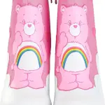 Pink Cheer Bear Care Bears Shoes, Pink Ankle Boots for Women, 80s Retro Boots