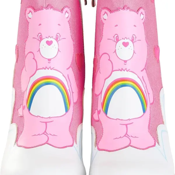 Pink Cheer Bear Care Bears Shoes, Pink Ankle Boots for Women, 80s Retro Boots