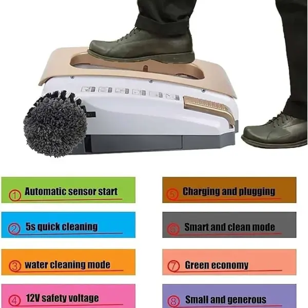Automatic Rechargeable Shoe Cleaner & Polisher - Waterless Cleaning Brush for Home & Hotel Entrances, Ideal for Sales Centers - Red Color, Effortless Shoe Care Solution