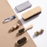 Wool Shoe Brush Set Beech Shine Shoes Maintenance and Care Set Shoe Polish Polish