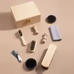 Wool Shoe Brush Set Beech Shine Shoes Maintenance and Care Set Shoe Polish Polish