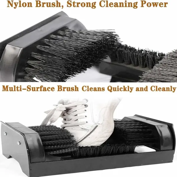 Outdoor Boot Cleaner Brush, Powered Scrubbing Brush, Heavy-Duty Shoe Scraper, Floor-Mount Boot Brush, Suede & Leather Cleaner, Durable Outdoor Shoe Cleaning Tool