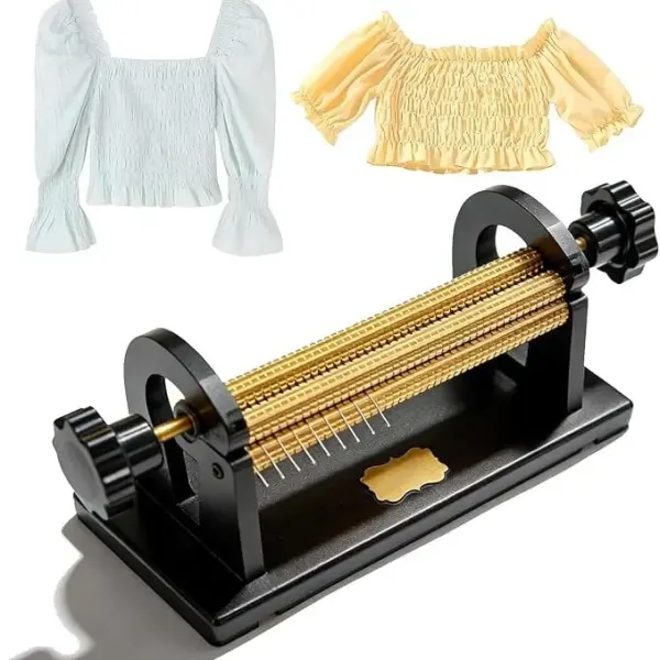 Smocking Pleater Presser Foot Gathering Tool,24 Row Adjustable Pleating Machine,Ruffler Sewing Machine Accessory with Special Needle,for Costume Design Daily DIY Fabric Sewing 32Rows