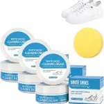 White Shoe Cleaner Cream,No Wash Cleaning Paste with Sponge,Removes Dirt and Stains, for Leather Sneakers Canvas Shoes